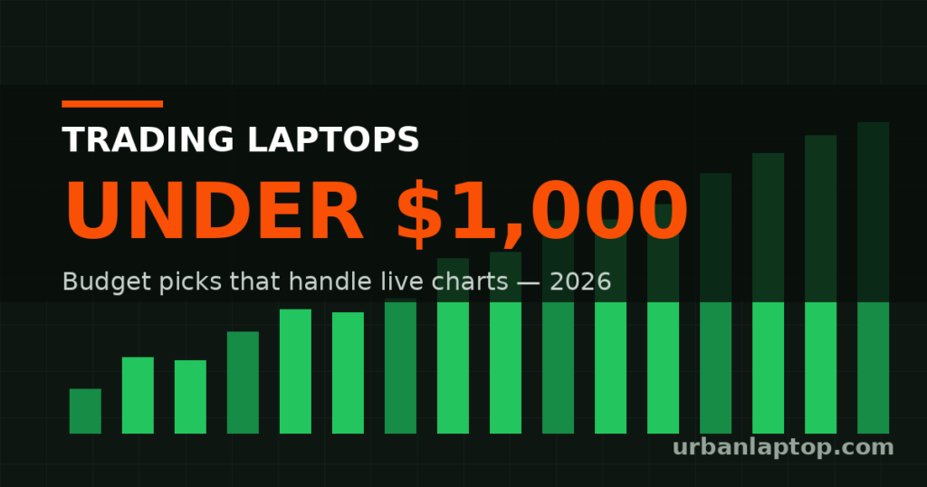 Best trading laptop under $1000 - rising bar chart illustration