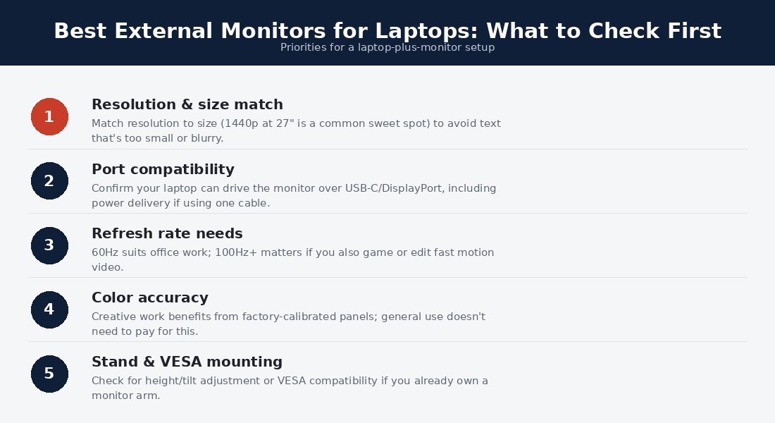best external monitors — spec priorities